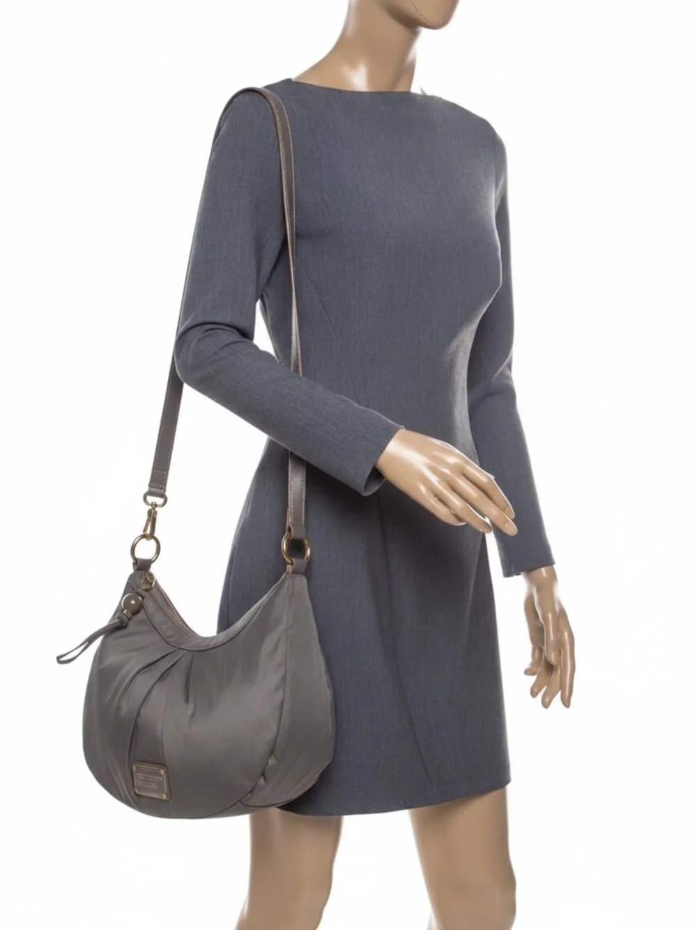 Marc by Marc Jacobs Gray Fabric and Leather Shoulder Hobo Bag